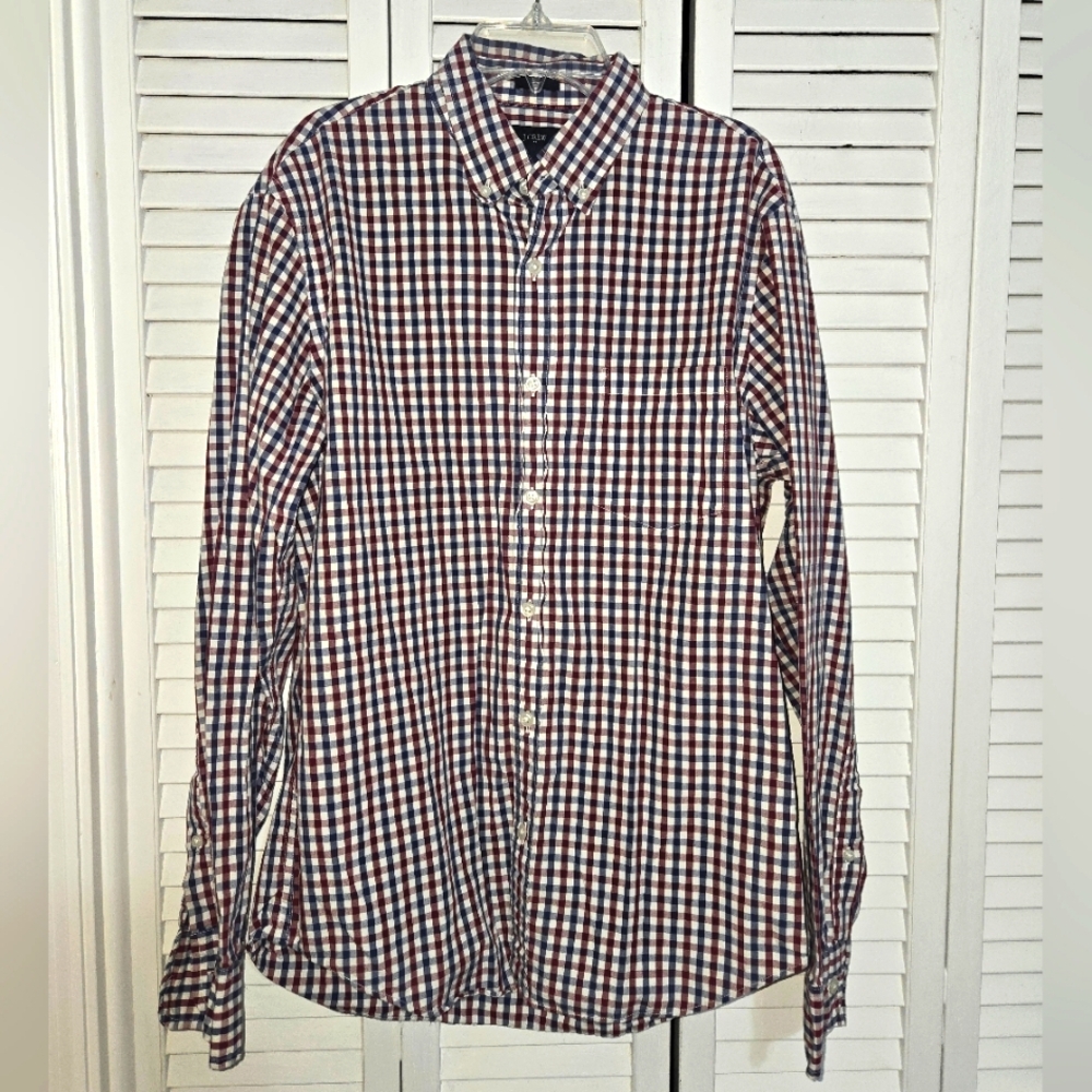 J. Crew Men's M Checkered Butto Down Shirt